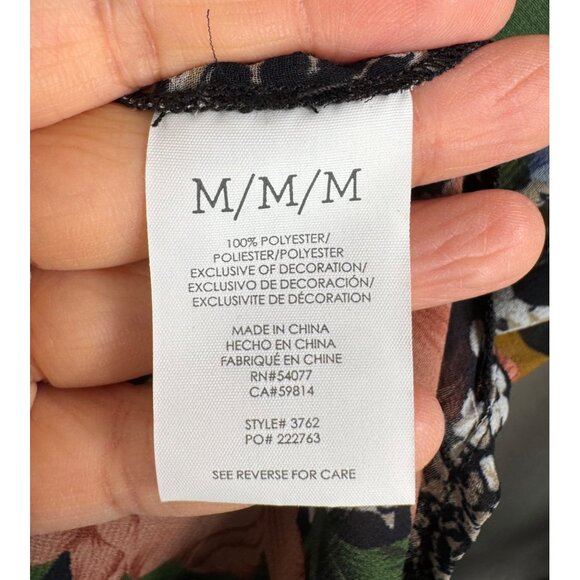 Cabi Snake Charmer sheer blouse multi floral whimsy goth sz M - Picture 6 of 7